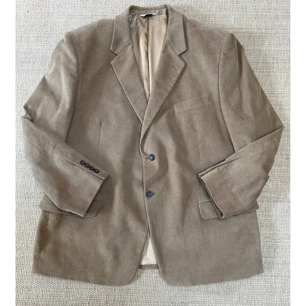 Joseph & Feiss Blazer Sportcoat Mens 50R Tan 2 Button Double Vent Corduroy